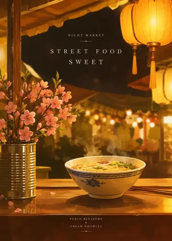 桃花夜市那碗面封面图，甜剧专区作品