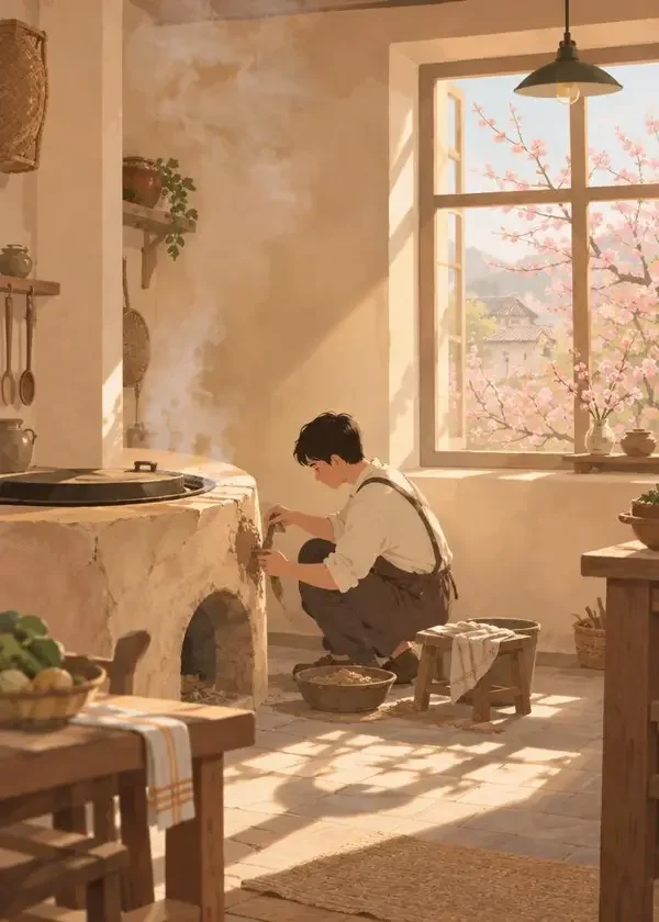 修灶台的年轻人封面图，电影作品